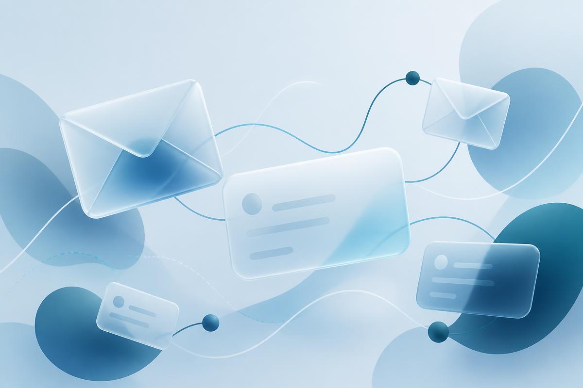 Abstract conceptual illustration for Embedded Client Communication Flows