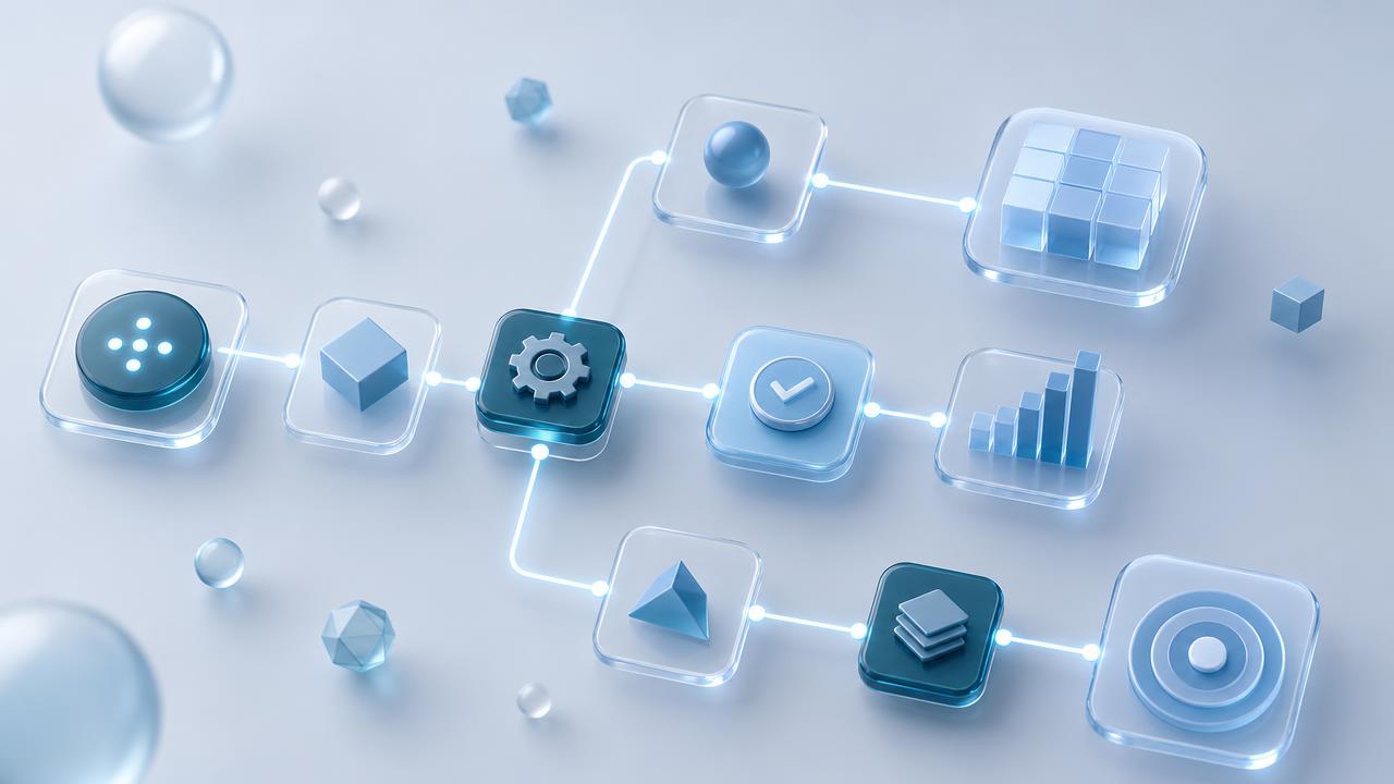 Abstract conceptual illustration for Salesforce Client-Retention System